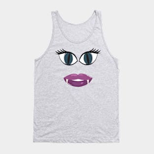 Sassy Vampire Halloween Monster Face Thirteen With Fangs Costume Tee Tank Top